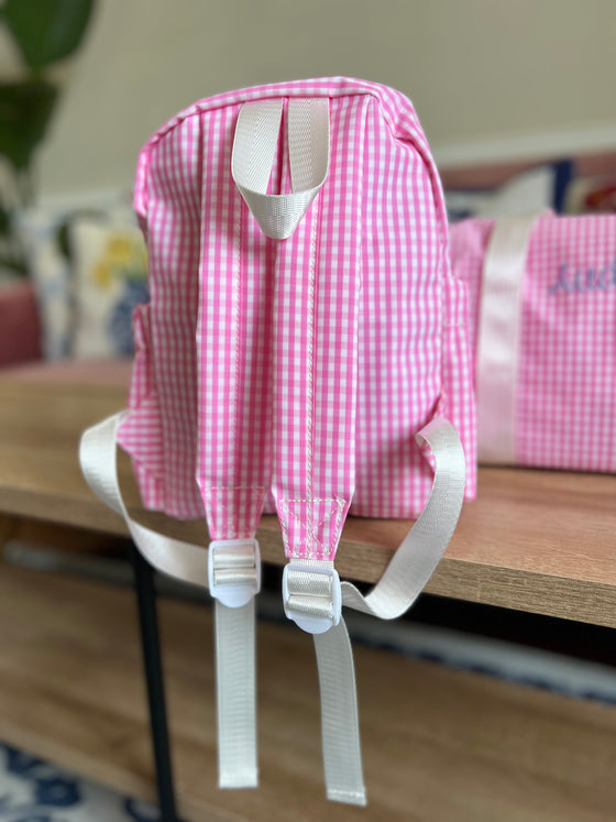 Mini Backpack- gingham pink