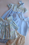 Oliver Blue & Tan Linen Short Set