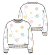 All Over Rainbow Smiles Crewneck: Youth