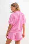 Rosy Ruffle Lounge Set: Pink