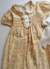 Sandy Yellow Floral Smocked Dress