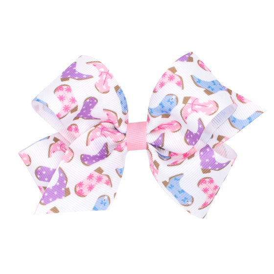 Medium Boots Multi. Print Grosgrain Hair Bow