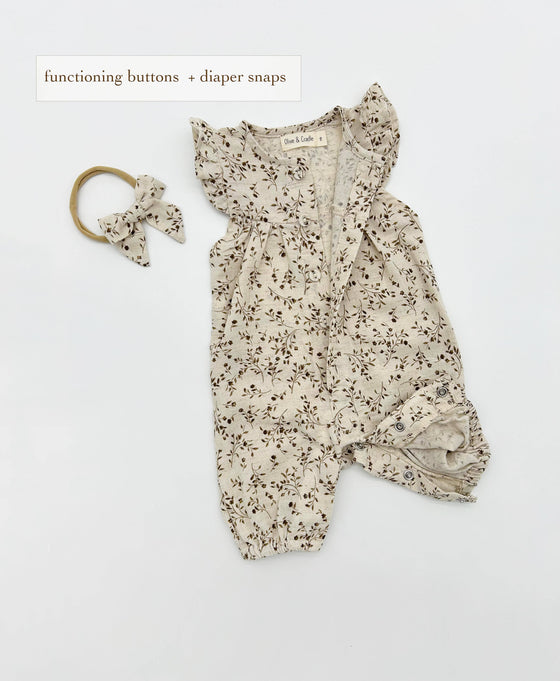 Wheat Floral Jennifer + Bow