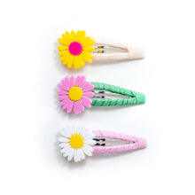  Daisy Fabric Covered Snap Clips
