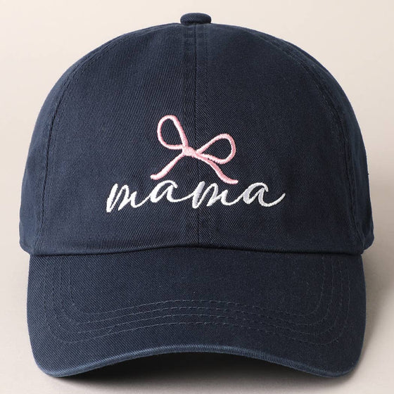 Mama & Bow Embroidered Baseball Cap