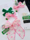 WICKED Green & Pink Bow Set