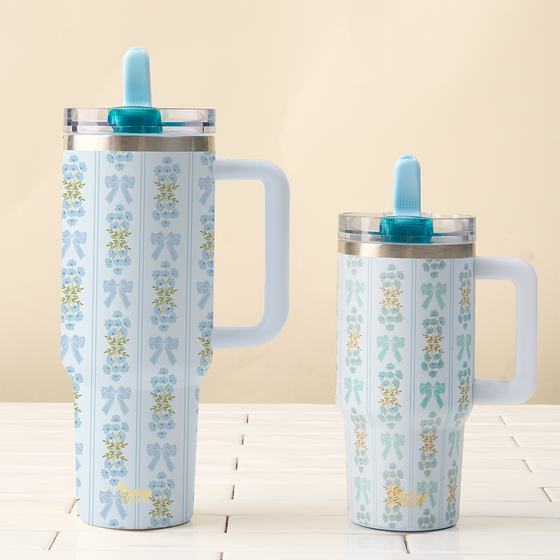 40 oz Flip Straw Tumbler-Oh So Fancy Blue