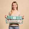 Mahjong Tile Pouch–Sicily Stripes Teal