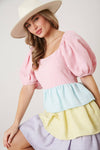 Color Block Tiered Dress