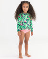 Flamingo Frenzy Ruffle Rash Guard 2-piece