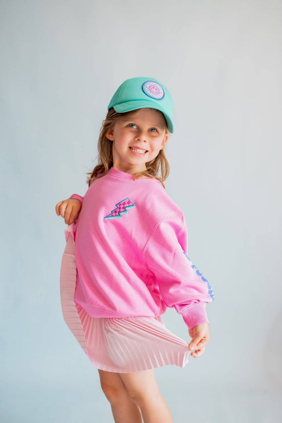 Anything is Possible Lightning Sweatshirt | Berry Pink