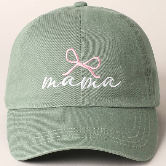 Mama & Bow Embroidered Baseball Cap