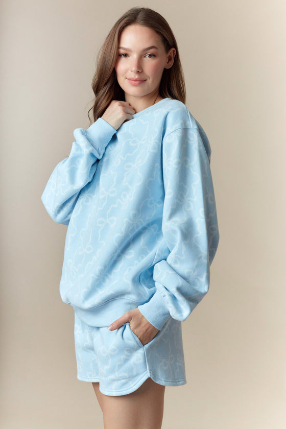 Baby Blue Bow Sweatshirt
