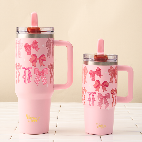 20 oz Flip Straw Tumbler-Blushing Bows