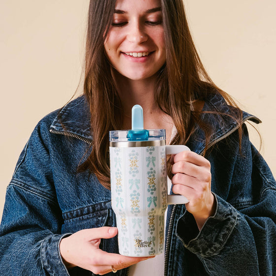 20 oz Flip Straw Tumbler-Oh So Fancy Blue
