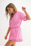 Rosy Ruffle Lounge Set: Pink