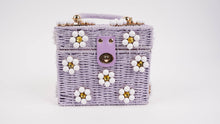  Wicker Bucket Daisy Flower Purse: Purple