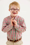 Dean's List Dress Shirt: Richmond Red & Kiawah Kelly Green Gingham