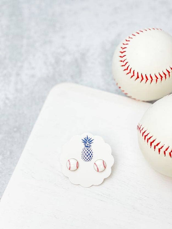 Baseball Stud Earrings