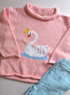 Pink Swan Rollneck Sweater