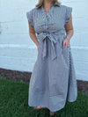 Either Way Striped Dress: Blue/Brown