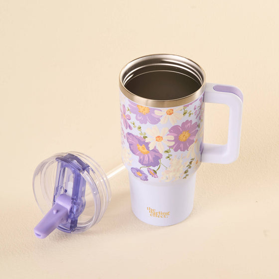 20 oz Flip Straw Tumbler-Bouquet Beauty Purple