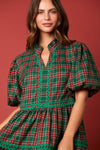 Christmas Plaid Mini Dress