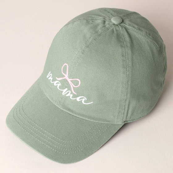 Mama & Bow Embroidered Baseball Cap