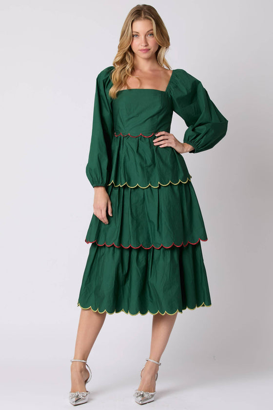 Cotton Poplin Hunter Green Dress