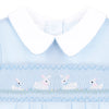 Bunny Love Smocked Playsuit - blue