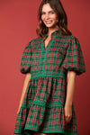 Christmas Plaid Mini Dress