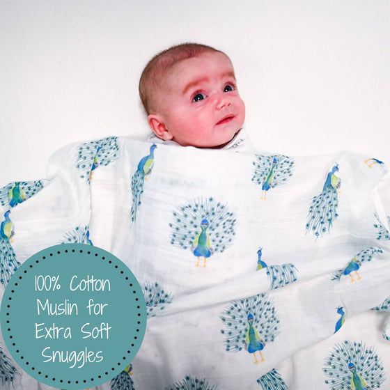 Peacock Swaddle Blanket