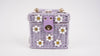 Wicker Bucket Daisy Flower Purse: Purple