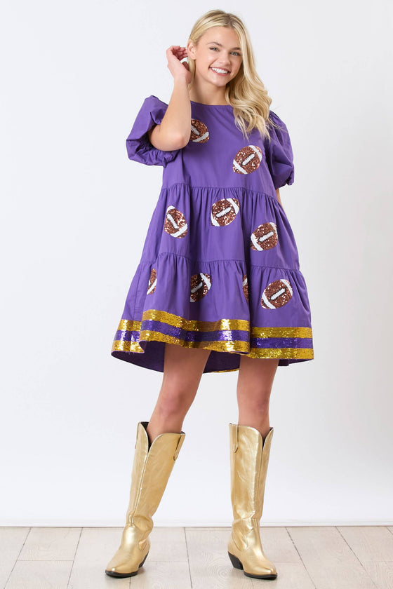 Football Sequins Embroidered  Dress