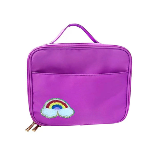 Nylon Lunch Bag Box: Purple