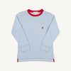 L/S Carter Crewneck: Barrington Blue Stripe with Richmond Red