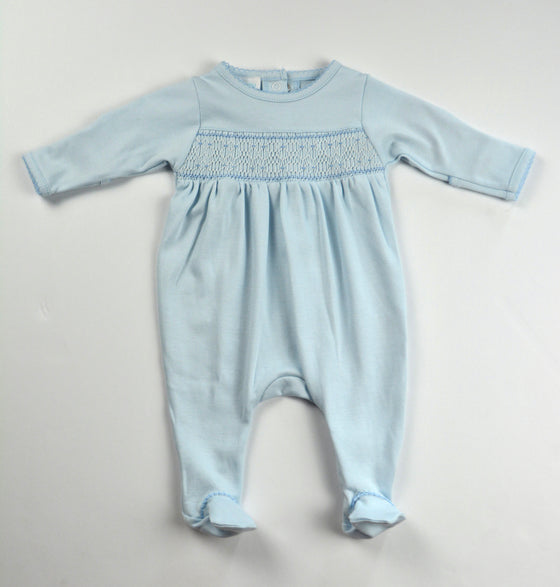 Blue Smocked Footie