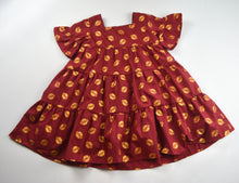  Game Day Tiered Dress with Footballs - Burgundy & Gold