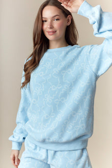 Baby Blue Bow Sweatshirt