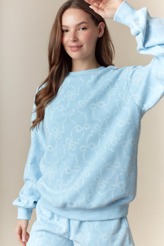 Baby Blue Bow Sweatshirt
