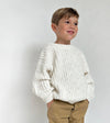 Chunky Knit Braided Sweater: Beige