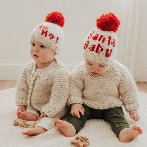 Santa Baby Hand Knit Beanie Hat