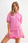 Rosy Ruffle Lounge Set: Pink