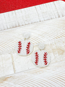  Beaded Baseball Earrings