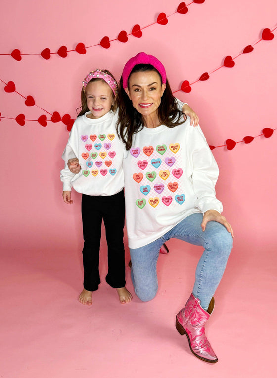 Multicolor Candy Heart Youth Sweatshirt