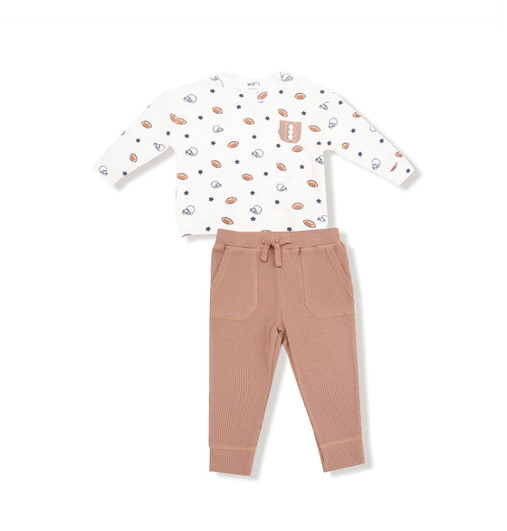 Footballs and Stars: Shirt with Pocket and Jogger