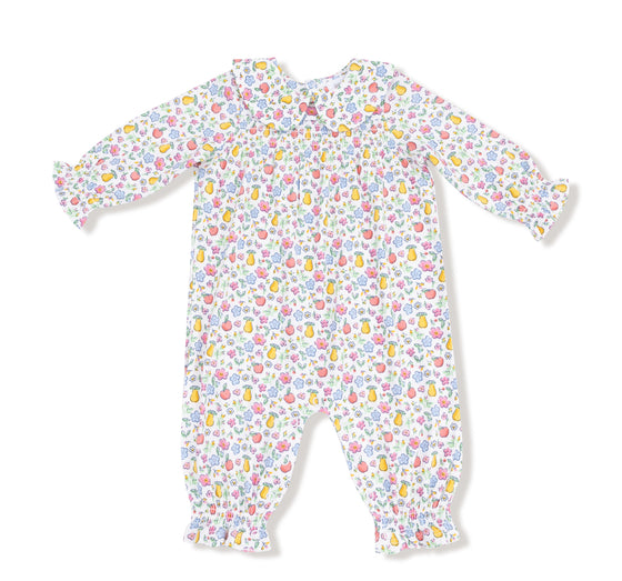 Fall Fruit Floral:
Smocked Long Sleeve Romper
