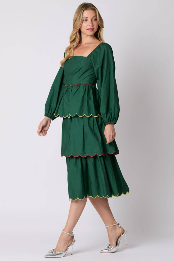 Cotton Poplin Hunter Green Dress