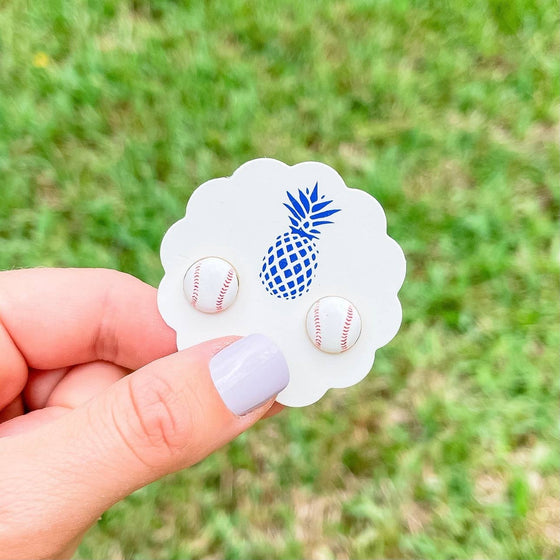 Baseball Stud Earrings