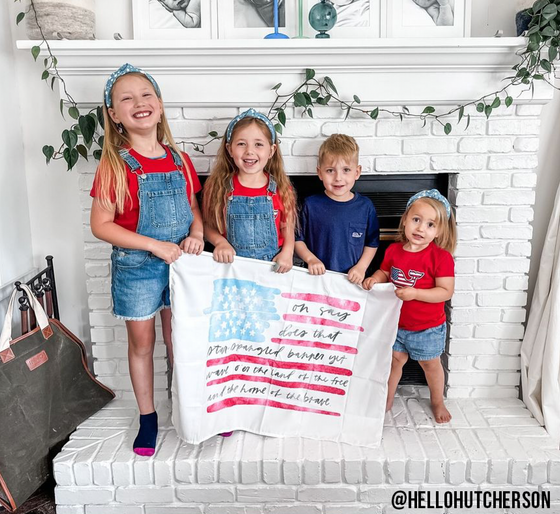 US Watercolor Flag (Fourth of July) Banner: Original 36x26"